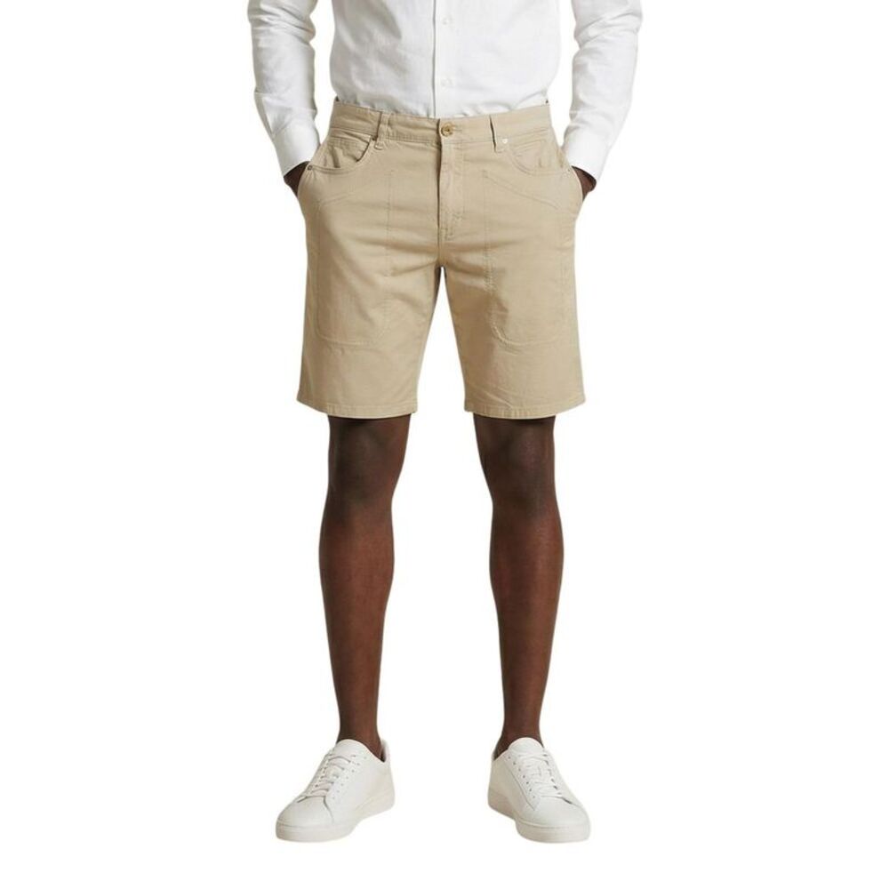 Jeckerson Beige Cotton Bermuda Men's Shorts